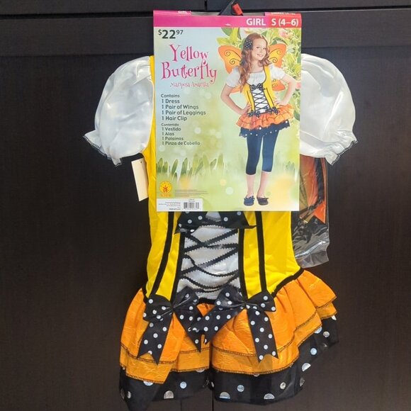 Rubie's Yellow & Black Butterfly Costume for Kids NWT Size S 4-6 - Picture 1 of 5